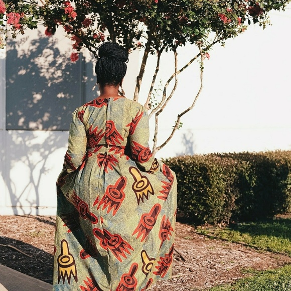 SALE SALESAfrican clothing Ankara long maxi dress - Picture 2 of 4